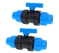 Valvola a Sfera a Compressione Mdpe 32mm in Polietilene per Tubo PE, 2 Pezzi - Raccordo a Vite per Acqua, Accessori per Impianti di Irrigazione