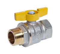 Valvola a sfera a farfalla diritta per gas Giacomini M/F 1 pollice R734GAX005