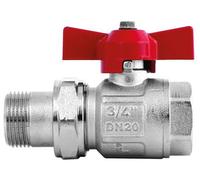 VALVOLA A SFERA A FARFALLA ROSSA ITAP MASCHIO - FEMMINA CON BOCCHETTONE