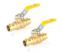 Valvola a sfera a passaggio completo in ottone da 1/2 pollice con pressa X - Valvola in tubo di rame resistente con O-ring in EPDM for applicazioni di acqua potabile(1 Inch 2Pack)