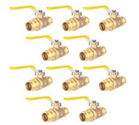 Valvola a sfera a passaggio completo in ottone da 1/2 pollice for tubi in rame - Certificata NSF for acqua potabile(3/4 Inch 10Pack)