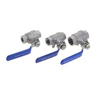 Valvola a sfera a passaggio pieno femmina 2P in acciaio inossidabile SS304 BSPT 1/4 "3/8" 1/2 "3/4" 1 "1-1/4" 1-1/2 "con maniglie filettate(3/8")