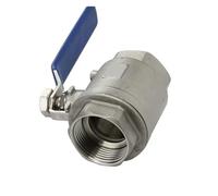Valvola a sfera a passaggio totale da 2 pezzi femmina sanitaria in acciaio inossidabile SS304 DN8-DN50 da 1 pezzo con filettatura della maniglia in vinile(1/2")