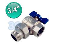 3S VALVOLA SFERA PASSAGGIO TOTALE A SQUADRA MASCHIO/FEMMINA 3/4" - ACQUA FREDDA
