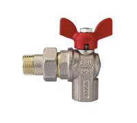 VALVOLA A SFERA A SQUADRA PER COLLETTORI FARFALLA ALLUMINIO ROSSA 3/4" DN 20