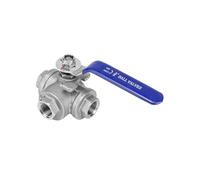 Valvola a sfera a T in acciaio, tipo L, tipo T, filettatura interna Q14/15, adattatore for tubo valvola acqua, 6 minuti, 1 pollice(1/2",T)