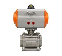 Valvola a sfera a tre pezzi DN8 DN10 DN15 DN20 DN25 DN32 DN40 DN50 con cilindro a doppia azione 304