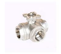Valvola a sfera a tre vie con piattaforma alta in acciaio inossidabile SS304 da 1/4" 3/8" 1/2" 3/4" 1" 2" Tipo T/L Filettatura femmina DN8/DN10/DN15/DN20/DN25(L Type,0.5 Inch)