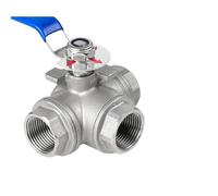 Valvola a sfera a tre vie in acciaio inossidabile 304 con fibbia interruttore Tipo L/T Interruttore valvola filo interno uno dentro e due fuori 6/4 minuti 1 pz(DN50,L-TYPE_304)