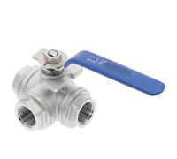 Valvola a sfera a tre vie in acciaio inossidabile 304 da 1 pezzo - Resistente alle alte pressioni e alle temperature for impianti idraulici, CNC e uso in giardino(Dn50 T Type)