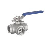 Valvola a sfera a tre vie in acciaio inox 304, tipo T, DN15, DN20, DN25, DN32, DN40, DN50, 1 pezzo (1-1/2", tipo L)