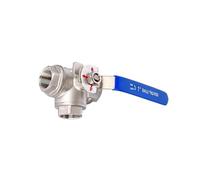 Valvola a sfera a tre vie in acciaio inox DN15 DN20 DN25 DN32 DN40 DN50 Tipo L Tipo T 304 Valvola manuale filettata interna(DN08,T Type)