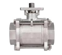 Valvola a sfera a vite in acciaio inossidabile a tre pezzi con piattaforma alta da 3/8 pollici con piastra di montaggio for impieghi gravosi