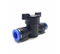 Valvola a sfera con attacco pneumatico e controllo manuale, 1 pezzo, in plastica BUC da 5/32" 1/4" 5/16" 3/8" 1/2" 4 6 8 10 12 mm, diametro esterno del tubo, a pressione.(8mm)