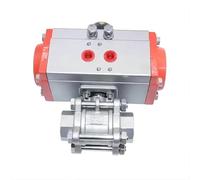 Valvola a sfera con attuatore pneumatico filettato in acciaio inossidabile DN20, cilindro a doppia azione, 1 pezzo