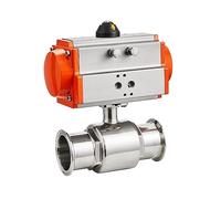 Valvola a sfera con cilindro a doppia azione con ghiera a tre morsetti e valvola a sfera sanitaria pneumatica in acciaio inossidabile 304 da 45 mm