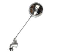 Valvola a sfera con galleggiante, Valvola a galleggiante con rubinetto a sfera a gomito da 90 gradi in acciaio inossidabile 304, dimensioni multiple in argento(1/2")