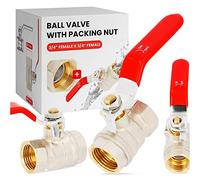 Valvola a Sfera con Manico Leva 3/4'' Femmina x 3/4'' Femmina Ottone DN20 Intercettazione Rubinetto d'Arresto Acqua Maniglia in Acciaio Strozzatura Restrittore Anello Tenuta Premistoppa