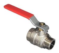 Valvola a sfera con maniglia a leva a passaggio integrale M/F in ottone, temperatura massima 150° C - varie filettature (1'' 1/4)