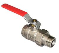 Valvola a sfera con maniglia a leva a passaggio integrale M/F in ottone, temperatura massima 95° C - Varie filettature (3/4" con raccordo)