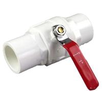 Valvola a sfera con maniglia in acciaio UPVC da 1 pezzo - Valvola di controllo del flusso di arresto 'acqua a 2 vie - Diametro interno con maniglia resistente(32mm)