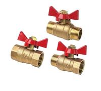 Valvola a sfera da femmina a femmina in ottone con maniglia a farfalla, dimensioni 1/4" 3/8" 1/2" 3/4" for il controllo dell'arresto di carburante, gas, acqua, olio e aria(DN20,F-F)