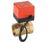Valvola a sfera, DC 24V DN40 G1-1/2 "Valvola elettrica motorizzata in ottone a 2 vie a 3 fili con attuatore per ventilconvettore, controllo dell'acqua, condizionatore d'aria