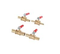 Valvola a sfera di chiusura per rubinetto da 6 mm, 8 mm, 10 mm e 12 mm, con spina di pesce per tubo, linea d'acqua, olio, aria, gas e carburante, valvola a sfera piccola in ottone. (10 mm Barb)