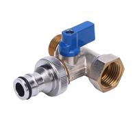 Valvola a sfera di giro un quarto Connettore TEE Valvola di arresto dell'angolo in ottone G1/2 DN15 Filetta femmina e maschio NPT 3/8 pollici 15 mm Interfaccia