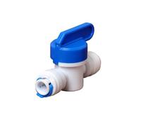 Valvola a sfera di intercettazione del rubinetto del tubo da 1/4" e 6,35 mm di diametro esterno, connettore a innesto rapido Pom compatibile con filtro for acquario RO osmosi inversa