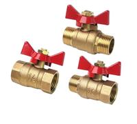 Valvola a sfera di intercettazione in ottone a due vie con filettatura femmina-femmina da 1/4", 3/8", 1/2", 3/4" con maniglia a farfalla(DN15,M-F)