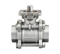 Valvola a sfera DN15-50 Valvola a sfera a piattaforma alta in tre pezzi SS304 Filettatura interna in acciaio inossidabile Resistenza alla corrosione ad alta temperatura(DN50)