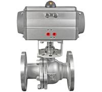 Valvola A Sfera Doppia In Acciaio Inossidabile A 2 Vie Da 6 Pollici, Tipo O, DN150, Con Attuatore Pneumatico E Valvola A Sfera Flangiata Con Controllo Dell'aria(1 4in,PURPLE)