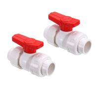 Valvola a Sfera Doppia Unione 25mm ID, 2 pezzi per PVC Tipo Socket Bianca Rossa