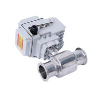 Valvola a sfera elettrica a 2 piattaforme alte Q911F-16P 57mm Valvola a sfera in acciaio inossidabile con manicotto per scheda sanitaria (12VDC)