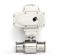 Valvola a sfera elettrica a collegamento rapido in acciaio inossidabile sanitario da 51 mm 220 V 110 V 12 V 24 V Tipo di morsetto Valvole a sfera passanti ad innesto rapido(220VAC)