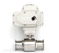 Valvola a sfera elettrica a collegamento rapido in acciaio inossidabile sanitario da 51 mm, tipo morsetto, valvole a passo rapido (110VAC)