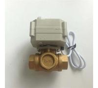 Valvola a sfera elettrica a flusso L in ottone a 3 vie DN15 G1/2" BSP con funzione manuale, DC12V CR501 on/off 5 sec(Dn15 T Flow Plan a)