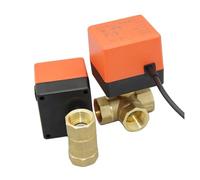 Valvola a sfera elettrica filettata in ottone AC 220V DC 12V 24V solenoide for acqua a 2 vie e 3 fili con attuatore DN15/20/25/32/40/50(220v-3 Way)
