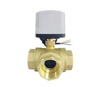 Valvola a sfera elettrica in ottone a tre vie, tipo T, tre fili, due controlli, tre fili, un controllo, 220 V, 24 V, 12 V, motorizzata, 1 unità(1-1/4",T TYPE_220VAC_CR03)