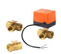 Valvola a sfera elettrica in ottone DN15/20/25/32/40/50 AC220V, valvola solenoide a tre fili, due controlli, 2 vie e 3 vie con attuatore(DN15,220V_3WAY)