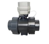 Valvola a sfera elettrica U-PVC True Union da 2 "DC12V, DC24V, AC24V Valvola dell'acqua automatizzata con comando manuale for l'acqua della piscina
