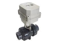 Valvola a sfera elettronica UPVC a passaggio totale DN25 da 110 V a 230 V con controllo automatico, ingranaggi in metallo for il trattamento 'acqua(BSP THREAD_AC110V TO 230V_CR202(SPRING RETURN))