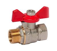 Valvola a sfera farfalla Atusa M/F 3/4 in ottone rosso VSR35404