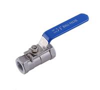 Valvola a sfera filettata 1pz 1/2 "in acciaio inossidabile SS 304 BSPT per acqua, olio e gas con maniglie di bloccaggio blu