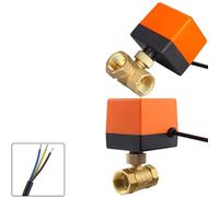 Valvola a sfera filettata elettrica in ottone DN15/20/25/32/40/50, elettrovalvola a 2 vie e 3 fili con attuatore, 1 pezzo(DN40,12V_2 WAY)