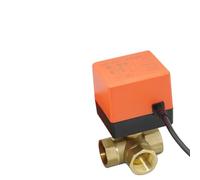Valvola a sfera filettata elettrica in ottone, elettrovalvola a 2 vie e 3 fili, con attuatore, 1 pezzo(DN20,DC 12V-24V_2 WAY)