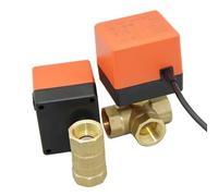 Valvola a sfera filettata elettrica in ottone, elettrovalvola a 2 vie e 3 fili, con attuatore, 1 pezzo(DN50,12V_2 WAY)