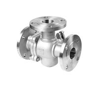 Valvola a sfera flangiata a 3 vie in acciaio inossidabile DN20 304 Q44/Q45F-16P Valvola deviatrice di inversione di tipo T/L in acciaio inossidabile for alte temperature(L Type)