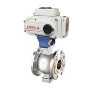 Valvola a sfera flangiata con attuatore motorizzato for controllo elettrico del flusso con porta V da 4" DN100